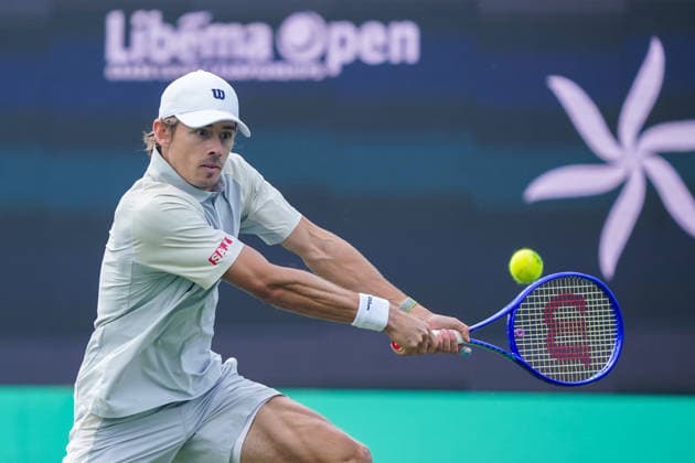 2026-06-10 - Libema Open 2026 ROSMALEN, NETHERLANDS - JUNE 10: Alex de Minaur of Australia during the Libema Open 2026 at the Autotron on June 10, 2026 in Rosmalen, Netherlands Rosmalen Autotron Netherlands Content not available for redistribution in The Netherlands directly or indirectly through any third parties. Copyright: xAndrexWeeningx