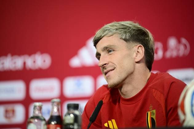 Belgian national football team - FIFA World Cup, WM, Weltmeisterschaft, Fussball 2026 - media activities 10 06 2026 RENTON, UNITED STATES OF AMERICA - JUNE 10 : Saelemaekers Alexis midfielder of Belgium pictured during a press conference, PK, Pressekonferenz at the training grounds of the Belgian national football team during the FIFA World Cup 2026 on June 10, 2026 in Renton, United States of America, 10 06 2026 Renton United States of America  Copyright: xJanxDexMeuleneirx
