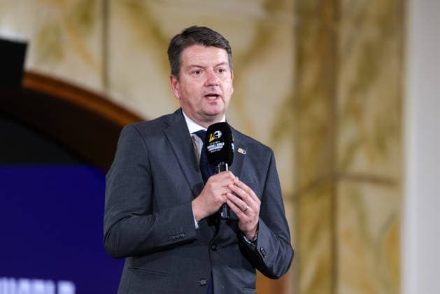 Sandro Kirchner State Secretary in the Bavarian Ministry of the Interior GER, Draw for the IHF Mens Handball World Championship 2027, 10 06 2026, GER, Draw for the IHF Mens Handball World Championship 2027, 10 06 2026 Munich Copyright: xEibner-Pressefoto JennixMaulx EP_JML