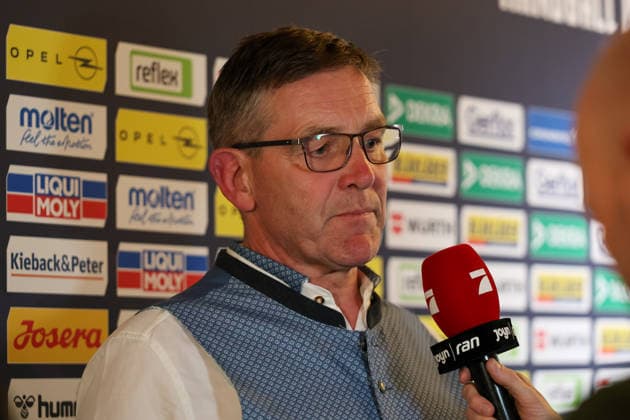 Alfred Gislason national coach, DHB, Germany at the interview after the draw, GER, Draw for the IHF Mens Handball World Championship 2027, 10 06 2026, GER, Draw for the IHF Mens Handball World Championship 2027, 10 06 2026 Munich Copyright: xEibner-Pressefoto JennixMaulx EP_JML