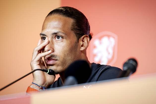 KANSAS CITY - Captain Virgil van Dijk during a press conference, PK, Pressekonferenz of the Dutch national team, Nationalteam on June 10, 2026, at the Hilton Garden Inn, Kansas City. The Dutch national team is preparing for the 2026 World Cup. ROBIN VAN LONKHUIJSEN ANP xVIxANPxSportx xxANPxIVx 560665531 originalFilename: 560665531.jpg