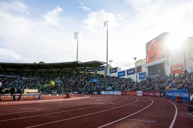 260610 Spectators in the stands during the Diamond League athletics competition Bislett Games on June 10, 2026 in Oslo Photo Marius Simensen BILDBYRAN COP 238 MM0071 bbeng friidrett friidrott athletics diamond league bislett games 2026 bislett games norge norway publik  Copyright: MARIUSxSIMENSEN BB260610BB506