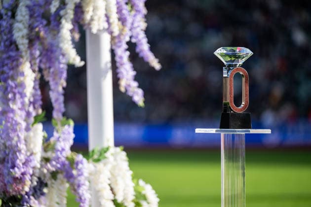 260610 The Diamond League trophy during the Diamond League athletics competition Bislett Games on June 10, 2026 in Oslo Photo Jon Olav Nesvold BILDBYRAN COP 217 MM0071 bbeng friidrett friidrott athletics diamond league bislett games 2026 bislett games norge norway genre  Copyright: JONxOLAVxNESVOLD BB260610JE025