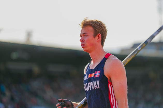 Athletics Bislett Games 2026 Oslo 20260610 Simen Guttormsen from Norway in the Diamond League mens pole vault at the Bislett Games at Bislett Stadium in Oslo Photo Beate Oma Dahle NTB Oslo Norway EDITORIAL USE ONLY RESTRICTED USE FOR BETTING COMPANIES  Copyright: xBeatexOmaxDahlex xNTBx
