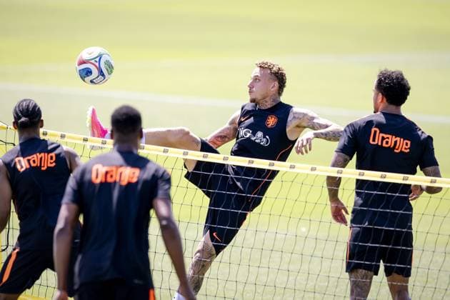 KANSAS CITY - Noa Lang of the Netherlands during a training session of the Dutch national team, Nationalteam at Riverside Stadium, on June 10, 2026, in Kansas City. The Dutch national team is preparing for the 2026 FIFA World Cup, WM, Weltmeisterschaft, Fussball ROBIN VAN LONKHUIJSEN ANP xVIxANPxSportx xxANPxIVx 560666422 originalFilename: 560666422.jpg