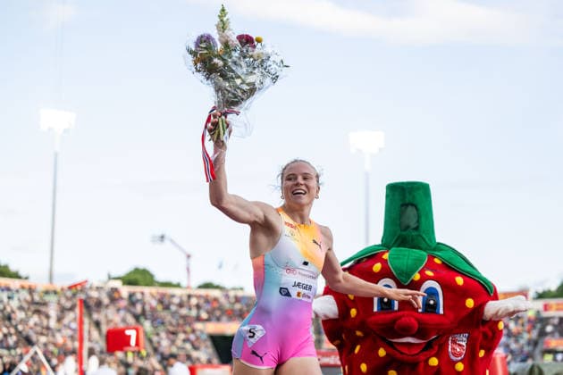 260610 Henriette Jaeger of Norway celebrates after women™s 400 meter final during the Diamond League athletics competition Bislett Games on June 10, 2026 in Oslo Photo Marius Simensen BILDBYRAN COP 238 MM0071 bbeng friidrett friidrott athletics diamond league bislett games 2026 bislett games norway jubel  Copyright: MARIUSxSIMENSEN BB260610BB590