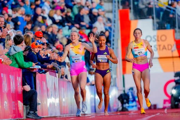 Athletics Bislett Games 2026 Oslo 20260610 Henriette Jaeger, Astri Ertzgaard and Josefine Tomine Eriksen Aks after the womens 400m Diamond League event at the Bislett Games at Bislett Stadium in Oslo Photo Heiko Junge NTB Oslo Norway EDITORIAL USE ONLY RESTRICTED USE FOR BETTING COMPANIES  Copyright: xHeikoxJungex xNTBx