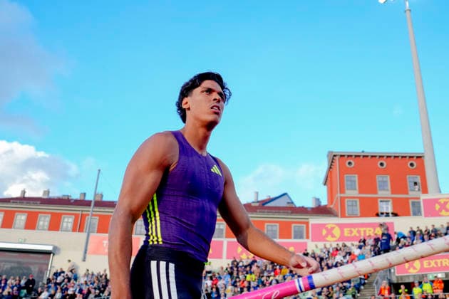 Athletics Bislett Games 2026 Oslo 20260610 Baptiste Thiery from France in the Diamond League mens pole vault at the Bislett Games at Bislett Stadium in Oslo Photo Beate Oma Dahle NTB Oslo Norway EDITORIAL USE ONLY RESTRICTED USE FOR BETTING COMPANIES  Copyright: xBeatexOmaxDahlex xNTBx