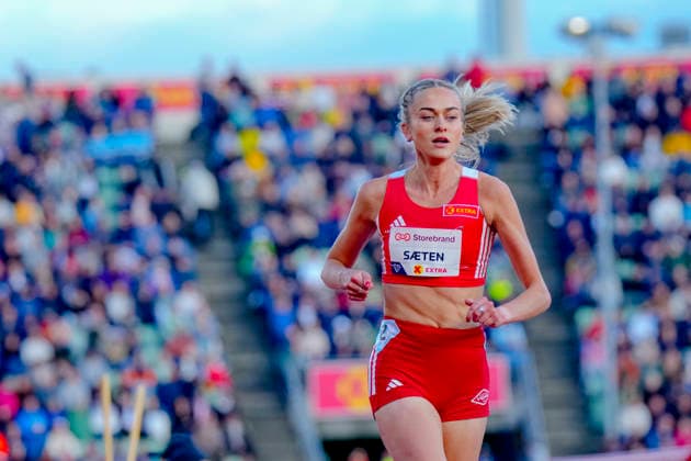 Athletics Bislett Games 2026 Oslo 20260610 Amalie Saeten from Norway in the Diamond League womens 3000m event during the Bislett Games at Bislett Stadium in Oslo Photo Heiko Junge NTB Oslo Norway EDITORIAL USE ONLY RESTRICTED USE FOR BETTING COMPANIES  Copyright: xHeikoxJungex xNTBx
