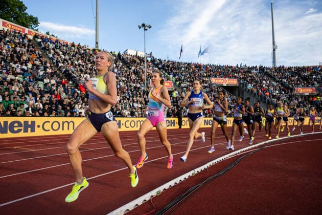 260610 Margot Appleton of USA and Linden Hall of Australia compete in women™s 3000 meter during the Diamond League athletics competition Bislett Games on June 10, 2026 in Oslo Photo Jon Olav Nesvold BILDBYRAN COP 217 MM0071 bbeng friidrett friidrott athletics diamond league bislett games 2026 bislett games norge norway  Copyright: JONxOLAVxNESVOLD BB260610JE037