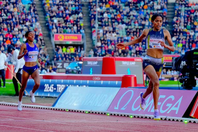 Athletics Bislett Games 2026 Oslo 20260610 Freweyni Hailu from Ethiopia wins the Diamond League womens 3000m event during the Bislett Games at Bislett Stadium in Oslo Photo Heiko Junge NTB Oslo Norway EDITORIAL USE ONLY RESTRICTED USE FOR BETTING COMPANIES  Copyright: xHeikoxJungex xNTBx