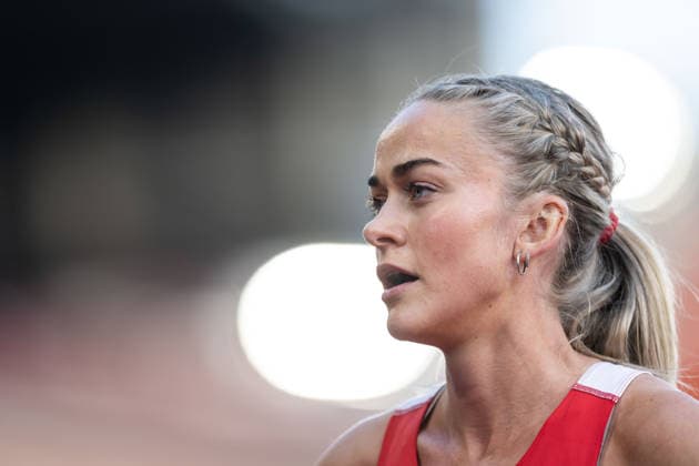 260610 Amalie Saeten of Norway after women™s 3000 meter during the Diamond League athletics competition Bislett Games on June 10, 2026 in Oslo Photo Marius Simensen BILDBYRAN COP 238 MM0071 bbeng friidrett friidrott athletics diamond league bislett games 2026 bislett games norge norway  Copyright: MARIUSxSIMENSEN BB260610BB610