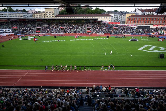 260610 General view of men™s 5000 meter race during the Diamond League athletics competition Bislett Games on June 10, 2026 in Oslo Photo Jon Olav Nesvold BILDBYRAN COP 217 MM0071 bbeng friidrett friidrott athletics diamond league bislett games 2026 bislett games norge norway publik  Copyright: JONxOLAVxNESVOLD BB260610JE043