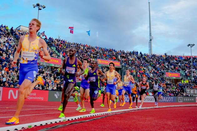 Athletics Bislett Games 2026 Oslo 20260610 Andreas Almgren from Sweden in the Diamond League mens 5000m event during the Bislett Games at Bislett Stadium in Oslo Photo Beate Oma Dahle NTB Oslo Norway EDITORIAL USE ONLY RESTRICTED USE FOR BETTING COMPANIES  Copyright: xBeatexOmaxDahlex xNTBx