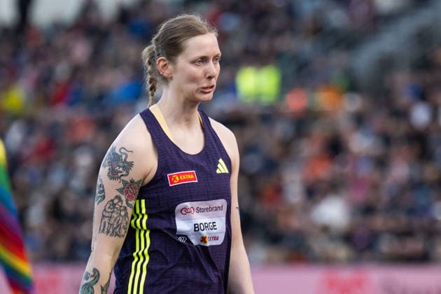 260610 Sigrid Borge of Norway looks dejected during women™s javelin throw during the Diamond League athletics competition Bislett Games on June 10, 2026 in Oslo Photo Jon Olav Nesvold BILDBYRAN COP 217 MM0071 bbeng friidrett friidrott athletics diamond league bislett games 2026 bislett games norway depp  Copyright: JONxOLAVxNESVOLD BB260610JE047