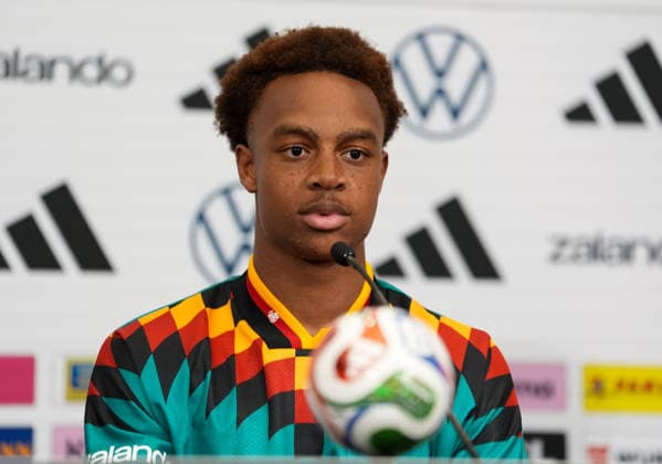 Assan Ouedraogo Germany, 25 attends a press conference USA, German national soccer team, press conference, Winston Salem, 10 06 2026 USA, German national soccer team, press conference, Winston Salem, 10 06 2026 Winston Salem Copyright: xEibner-Pressefoto ScottxColemanx EP_SCN