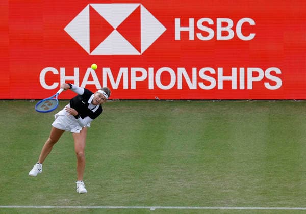 RECORD DATE NOT STATED 10th June 2026; HSBC Championships, Queens Club, West Kensington, London, England; HSBC Championships Tennis, Day One; Marie Bouzkova (CZE) serves to Donna Vekic (CRO) HongboxChen