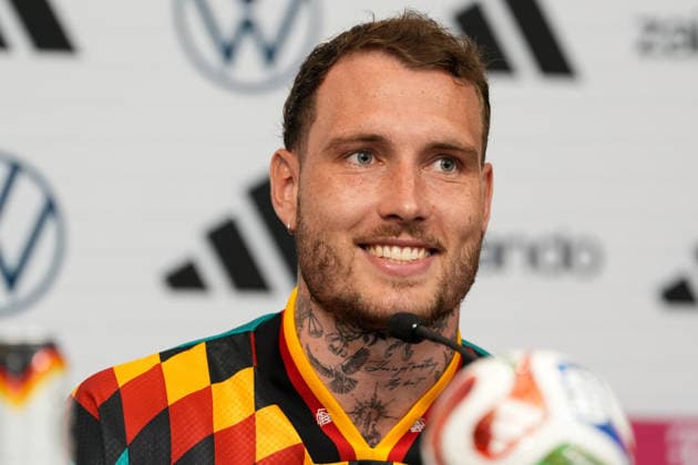 David Raum (Deutschland, 22) nimmt an einer Pressekonferenz. USA, Deutsche Fussballnationalmannschaft, Pressekonferenz, Winston-Salem, 10.06.2026 USA, Deutsche Fussballnationalmannschaft, Pressekonferenz, Winston-Salem, 10.06.2026 Winston-Salem Copyright: xEibner-Pressefoto ScottxColemanx EP_SCN