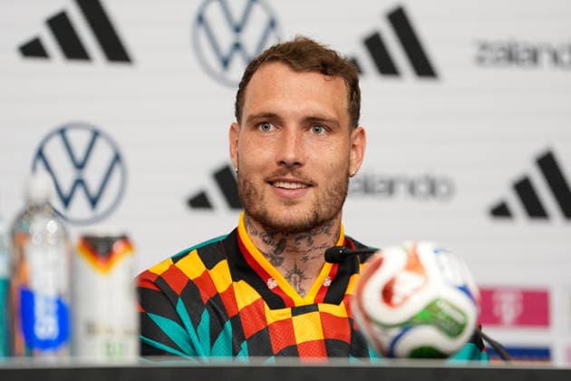 David Raum (Deutschland, 22) nimmt an einer Pressekonferenz. USA, Deutsche Fussballnationalmannschaft, Pressekonferenz, Winston-Salem, 10.06.2026 USA, Deutsche Fussballnationalmannschaft, Pressekonferenz, Winston-Salem, 10.06.2026 Winston-Salem Copyright: xEibner-Pressefoto ScottxColemanx EP_SCN