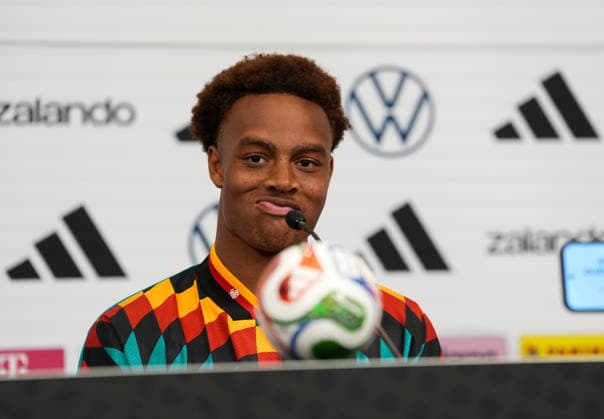 Assan Ouedraogo Germany, 25 attends a press conference USA, German national soccer team, press conference, Winston Salem, 10 06 2026 USA, German national soccer team, press conference, Winston Salem, 10 06 2026 Winston Salem Copyright: xEibner-Pressefoto ScottxColemanx EP_SCN