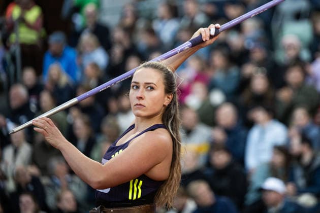 260610 Marie Therese Obst of Norway competes in women™s javelin throw during the Diamond League athletics competition Bislett Games on June 10, 2026 in Oslo Photo Jon Olav Nesvold BILDBYRAN COP 217 MM0071 bbeng friidrett friidrott athletics diamond league bislett games 2026 bislett games norge norway  Copyright: JONxOLAVxNESVOLD BB260610JE048