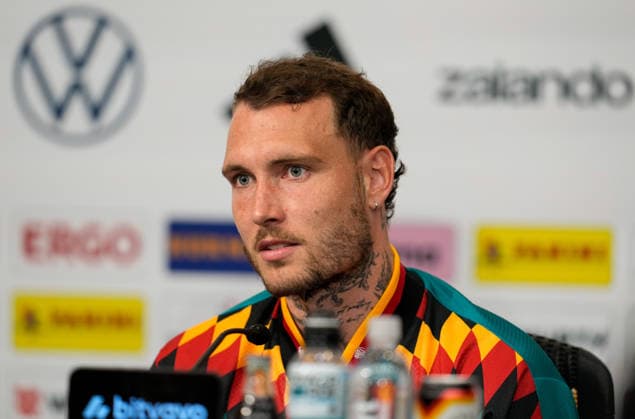 David Raum (Deutschland, 22) nimmt an einer Pressekonferenz. USA, Deutsche Fussballnationalmannschaft, Pressekonferenz, Winston-Salem, 10.06.2026 USA, Deutsche Fussballnationalmannschaft, Pressekonferenz, Winston-Salem, 10.06.2026 Winston-Salem Copyright: xEibner-Pressefoto ScottxColemanx EP_SCN