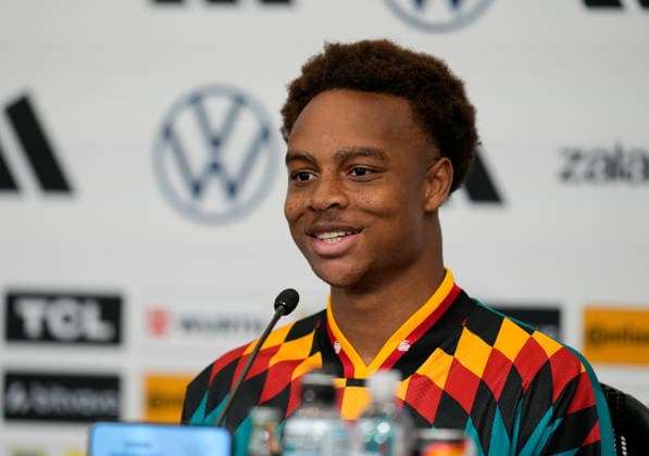 Assan Ouedraogo Germany, 25 attends a press conference USA, German national soccer team, press conference, Winston Salem, 10 06 2026 USA, German national soccer team, press conference, Winston Salem, 10 06 2026 Winston Salem Copyright: xEibner-Pressefoto ScottxColemanx EP_SCN