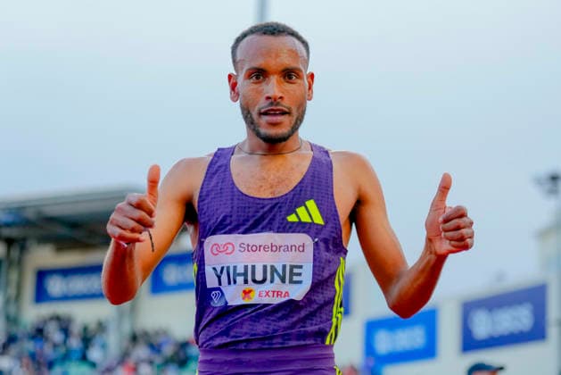 Athletics Bislett Games 2026 Oslo 20260610 Addisu Yihune from Ethiopia won the Diamond League mens 5000m event at the Bislett Games at Bislett Stadium in Oslo Photo Heiko Junge NTB Oslo Norway EDITORIAL USE ONLY RESTRICTED USE FOR BETTING COMPANIES  Copyright: xHeikoxJungex xNTBx
