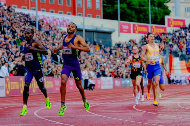 Athletics Bislett Games 2026 Oslo 20260610 Addisu Yihune from Ethiopia won the Diamond League exercise 5000m men ahead of Birhanu Balew from Bahrain and Andreas Almgren from Sweden during the Bislett Games at Bislett Stadium in Oslo Photo Heiko Junge NTB Oslo Norway EDITORIAL USE ONLY RESTRICTED USE FOR BETTING COMPANIES  Copyright: xHeikoxJungex xNTBx