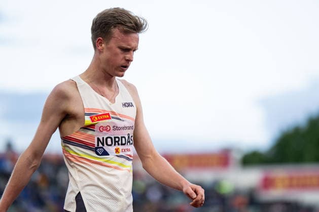 260610 Narve Gilje Nordas of Norway looks dejected after men™s dream mile during the Diamond League athletics competition Bislett Games on June 10, 2026 in Oslo Photo Marius Simensen BILDBYRAN COP 238 MM0071 bbeng friidrett friidrott athletics diamond league bislett games 2026 bislett games norway depp  Copyright: MARIUSxSIMENSEN BB260610BB693