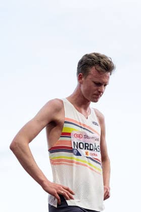 260610 Narve Gilje Nordas of Norway looks dejected after men™s dream mile during the Diamond League athletics competition Bislett Games on June 10, 2026 in Oslo Photo Marius Simensen BILDBYRAN COP 238 MM0071 bbeng friidrett friidrott athletics diamond league bislett games 2026 bislett games norway depp  Copyright: MARIUSxSIMENSEN BB260610BB711