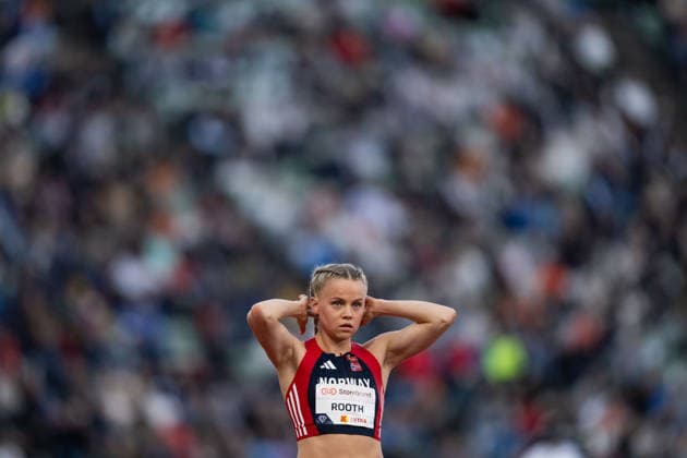 260610 Andrea Rooth of Norway ahead of women™s 400 meter hurdles during the Diamond League athletics competition Bislett Games on June 10, 2026 in Oslo Photo Marius Simensen BILDBYRAN COP 238 MM0071 bbeng friidrett friidrott athletics diamond league bislett games 2026 bislett games norge norway  Copyright: MARIUSxSIMENSEN BB260610BB742