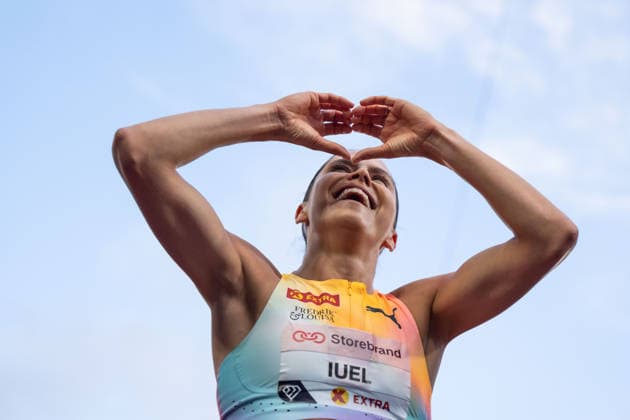 260610 Amalie Iuel of Norway after women™s 400 meter hurdles uring the Diamond League athletics competition Bislett Games on June 10, 2026 in Oslo Photo Marius Simensen BILDBYRAN COP 238 MM0071 bbeng friidrett friidrott athletics diamond league bislett games 2026 bislett games norway jubel  Copyright: MARIUSxSIMENSEN BB260610BB751