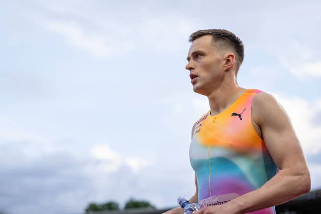 260610 Karsten Warholm of Norway ahead of men™s 400 meter hurdles during the Diamond League athletics competition Bislett Games on June 10, 2026 in Oslo Photo Marius Simensen BILDBYRAN COP 238 MM0071 bbeng friidrett friidrott athletics diamond league bislett games 2026 bislett games norge norway  Copyright: MARIUSxSIMENSEN BB260610BB760