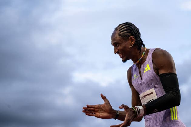 260610 Alison dos Santos of Brazil ahead of men™s 400 meter hurdles during the Diamond League athletics competition Bislett Games on June 10, 2026 in Oslo Photo Marius Simensen BILDBYRAN COP 238 MM0071 bbeng friidrett friidrott athletics diamond league bislett games 2026 bislett games norge norway  Copyright: MARIUSxSIMENSEN BB260610BB770
