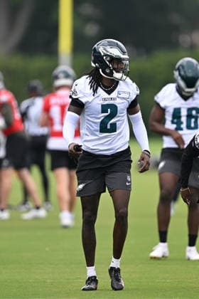 PHILADELPHIA, PA - JUNE 10: Philadelphia Eagles cornerback Riq Woolen 2 is shown during the Philadelphia Eagles off season minicamp on June 10th, 2026 at the Jefferson Health Training Complex in Philadelphia, PA. (Photo by Terence Lewis Icon Sportswire) NFL, American Football Herren, USA JUN 10 Philadelphia Eagles Minicamp EDITORIAL USE ONLY Icon260610011