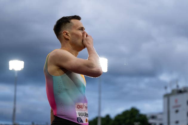 260610 Karsten Warholm of Norway after men™s 400 meter hurdles during the Diamond League athletics competition Bislett Games on June 10, 2026 in Oslo Photo Marius Simensen BILDBYRAN COP 238 MM0071 bbeng friidrett friidrott athletics diamond league bislett games 2026 bislett games norge norway  Copyright: MARIUSxSIMENSEN BB260610BB798
