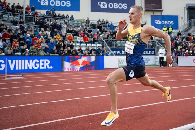 260610 Carl Bengtström of Sweden competes in men™s 400 meter hurdles during the Diamond League athletics competition Bislett Games on June 10, 2026 in Oslo Photo Jon Olav Nesvold BILDBYRAN COP 217 MM0071 bbeng friidrett friidrott athletics diamond league bislett games 2026 bislett games norge norway  Copyright: JONxOLAVxNESVOLD BB260610JE065