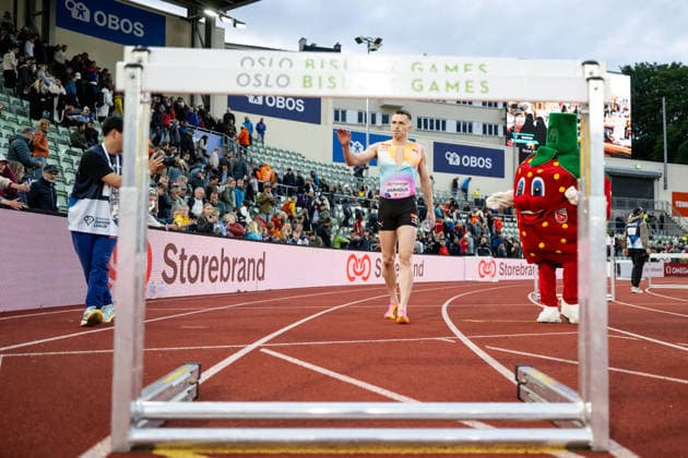 260610 Karsten Warholm of Norway after men™s 400 meter hurdles during the Diamond League athletics competition Bislett Games on June 10, 2026 in Oslo Photo Jon Olav Nesvold BILDBYRAN COP 217 MM0071 bbeng friidrett friidrott athletics diamond league bislett games 2026 bislett games norge norway  Copyright: JONxOLAVxNESVOLD BB260610JE071