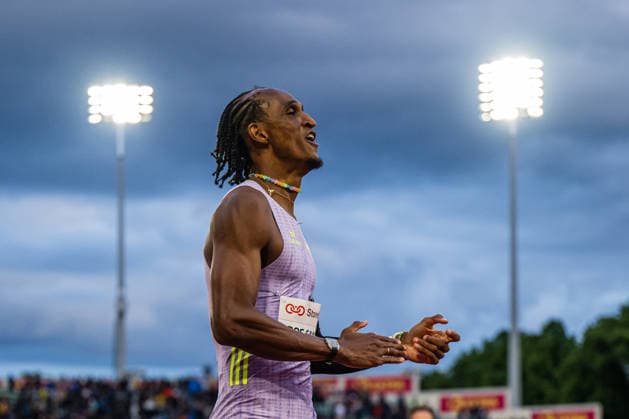 260610 Alison dos Santos of Brazil celebrates after men™s 400 meter hurdles during the Diamond League athletics competition Bislett Games on June 10, 2026 in Oslo Photo Marius Simensen BILDBYRAN COP 238 MM0071 athletics bbeng bislett games bislett games 2026 diamond league friidrett friidrott jubel norge norway  Copyright: MARIUSxSIMENSEN BB260610BB868