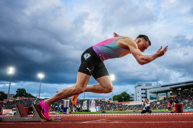 260610 Karsten Warholm of Norway competes in men™s 400 meter hurdles during the Diamond League athletics competition Bislett Games on June 10, 2026 in Oslo Photo Marius Simensen BILDBYRAN COP 238 MM0071 athletics bbeng bislett games bislett games 2026 diamond league friidrett friidrott norge norway  Copyright: MARIUSxSIMENSEN BB260610BB876