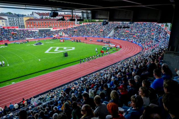 260610 General interior view of Bislett Stadion during the Diamond League athletics competition Bislett Games on June 10, 2026 in Oslo Photo Jon Olav Nesvold BILDBYRAN COP 217 MM0071 bbeng friidrett friidrott athletics diamond league bislett games 2026 bislett games arena  Copyright: JONxOLAVxNESVOLD BB260610JE096