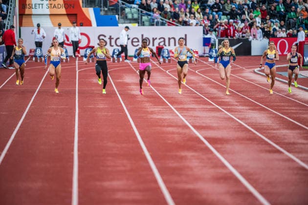 Wanda Diamond League Oslo OSLO, DF - 10.06.2026: WANDA DIAMOND LEAGUE OSLO - The women& 39;s 100m sprint at the Wanda Diamond League Oslo stage, held at Bislett Stadion, Norway. (Photo: Adam Escada Fotoarena) x2959644x  AdamxEscada
