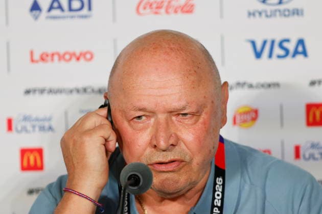 Fußball, FIFA WM 2026, Nationalteam Tschechien, Pressekonferenz Czechia head coach speaks during press conference, PK, Pressekonferenz in Guadalajara Czechia head coach Miroslav Koubek speaks during a press conference in Guadalajara, Mexico, 10 June 2026. Guadalajara Mexico  Copyright: xFranciscoxGuascox