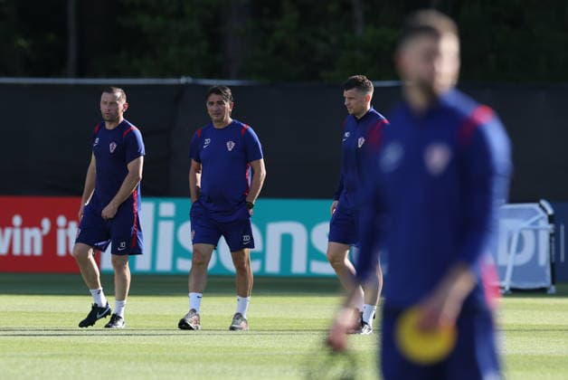 Croatia Training And press conference, PK, Pressekonferenz - FIFA World Cup, WM, Weltmeisterschaft, Fussball 2026 Head Coach of Croatia Zlatko Dalic (C) with coaches Ivica Olic (L) and Marin Dadic (R) during the training session of Croatian Football Team at training centre at Episcopal High School on June 10, 2026 in Alexandria, Virginia.  IgorxKralj PIXSELL