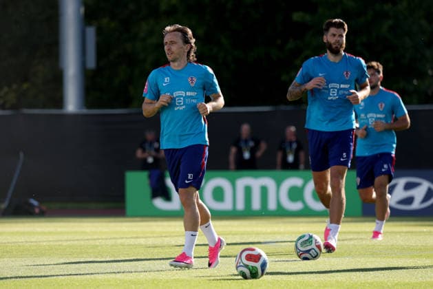 Croatia Training And press conference, PK, Pressekonferenz - FIFA World Cup, WM, Weltmeisterschaft, Fussball 2026 Luka Modric and Duje Caleta Car of Croatia during the training session of Croatian Football Team at training centre at Episcopal High School on June 10, 2026 in Alexandria, Virginia.  IgorxKralj PIXSELL