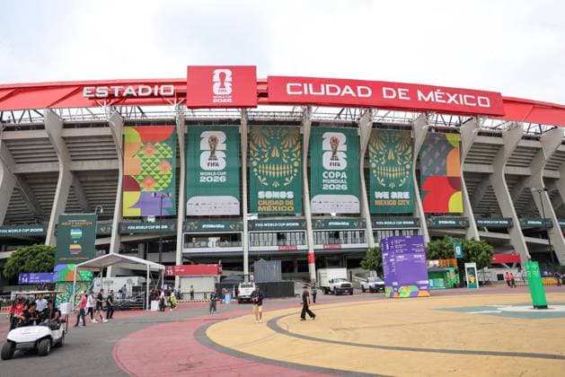 Fußball, FIFA WM 2026, Eindrücke vom Aztekenstadion am Vortag des Eröffnungssspiels in Mexiko-Stadt Vista do estadio Azteca na Cidade do Mexico no Mexic Mexico City, Mexico, June 10, 2026 - Football - View of the Azteca Stadium in Mexico City, Mexico, this Wednesday, June 10. Mexico faces South Africa tomorrow in the opening of the 2026 World Cup.(Foto: William Volcov Brazil Photo Press Brazil Photo Press) INTERNATIONAL Mexico City mexico Copyright: xWILLIAMxVOLCOVx