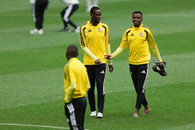 Football, FIFA World Cup 2026, South Africa national team, pitch inspection at the Aztec Stadium