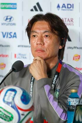 Fußball, FIFA WM 2026, Nationalteam Südkorea, Pressekonferenz South Korea s team members speak during press conference, PK, Pressekonferenz in Guadalajara South Korea head coach Hong Myung-bo speaks during a press conference in Guadalajara, Mexico, 10 June 2026. Guadalajara Mexico  Copyright: xFranciscoxGuascox