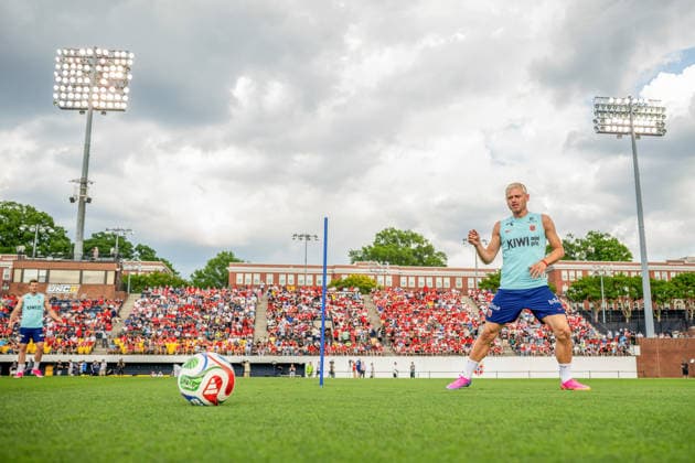 260610 Julian Ryerson of the Norwegian national football team at an open training session during day 1 of the FIFA World Cup 2026 on June 10, 2026 in Greensboro Photo Vegard Grott BILDBYRAN kod VG VG0945 bbeng fotball football soccer fotboll fifa world cup vm fotball vm norge norway trening träning träning practice  Copyright: VEGARDxGRoTT BB260610VG016